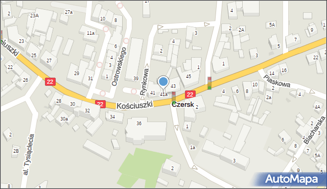 Czersk, Kościuszki Tadeusza, gen., 41a, mapa Czersk