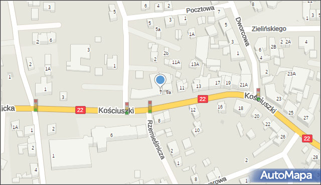 Czersk, Kościuszki Tadeusza, gen., 7, mapa Czersk