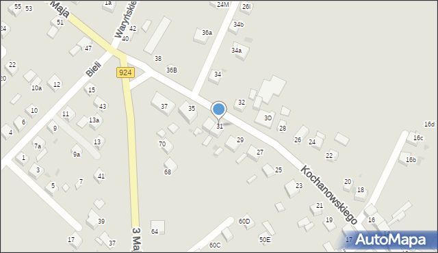 Czerwionka-Leszczyny, Kochanowskiego Jana, 31, mapa Czerwionka-Leszczyny