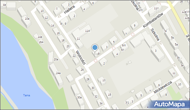 Czerwionka-Leszczyny, Kombatantów, 1/II, mapa Czerwionka-Leszczyny