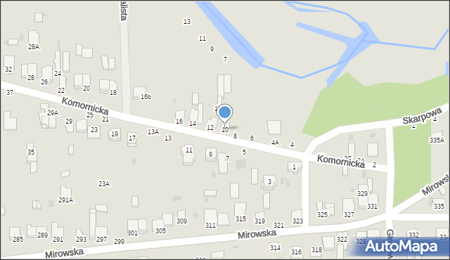 Częstochowa, Komornicka, 10, mapa Częstochowy