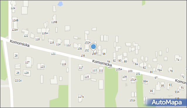 Częstochowa, Komornicka, 100, mapa Częstochowy