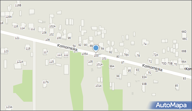 Częstochowa, Komornicka, 103, mapa Częstochowy