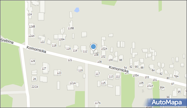 Częstochowa, Komornicka, 110, mapa Częstochowy