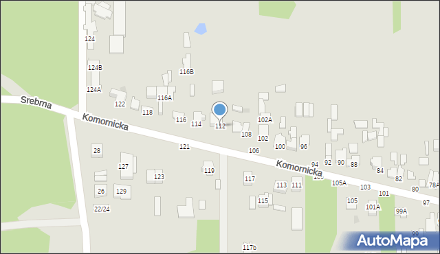 Częstochowa, Komornicka, 112, mapa Częstochowy