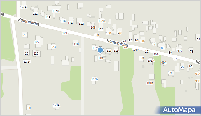 Częstochowa, Komornicka, 115, mapa Częstochowy