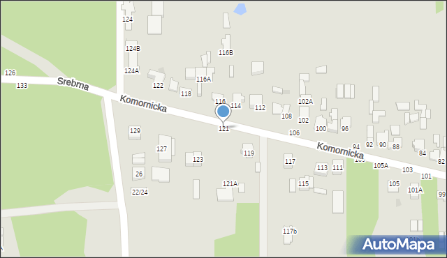 Częstochowa, Komornicka, 121, mapa Częstochowy