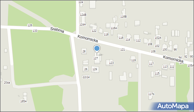 Częstochowa, Komornicka, 127A, mapa Częstochowy