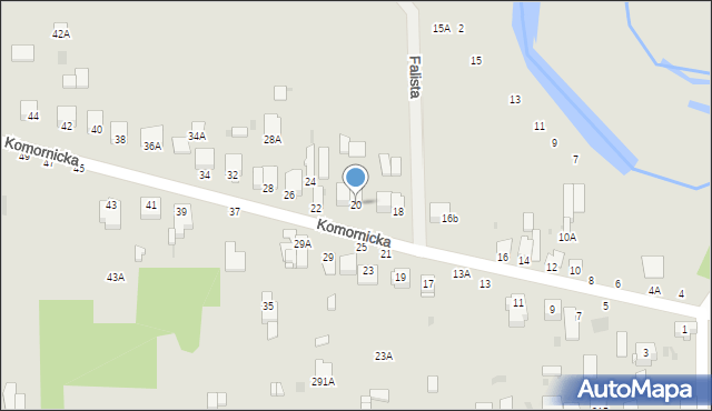 Częstochowa, Komornicka, 20, mapa Częstochowy