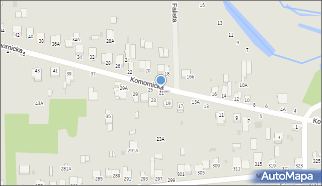 Częstochowa, Komornicka, 21, mapa Częstochowy