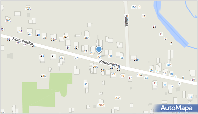 Częstochowa, Komornicka, 22, mapa Częstochowy