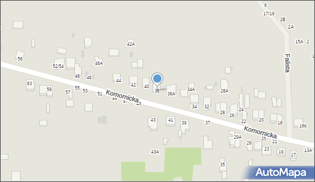 Częstochowa, Komornicka, 38, mapa Częstochowy