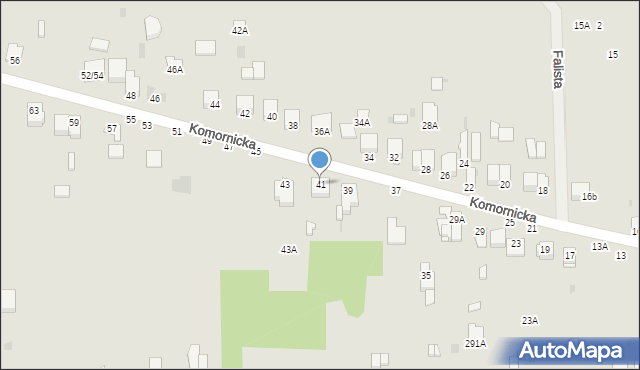 Częstochowa, Komornicka, 41, mapa Częstochowy