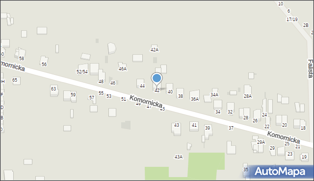 Częstochowa, Komornicka, 42, mapa Częstochowy