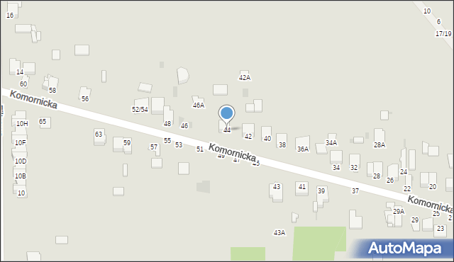 Częstochowa, Komornicka, 44, mapa Częstochowy