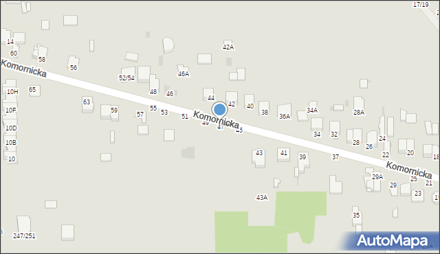 Częstochowa, Komornicka, 47, mapa Częstochowy