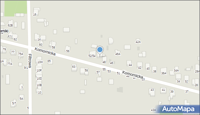 Częstochowa, Komornicka, 50, mapa Częstochowy