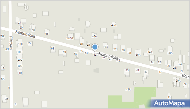 Częstochowa, Komornicka, 51, mapa Częstochowy