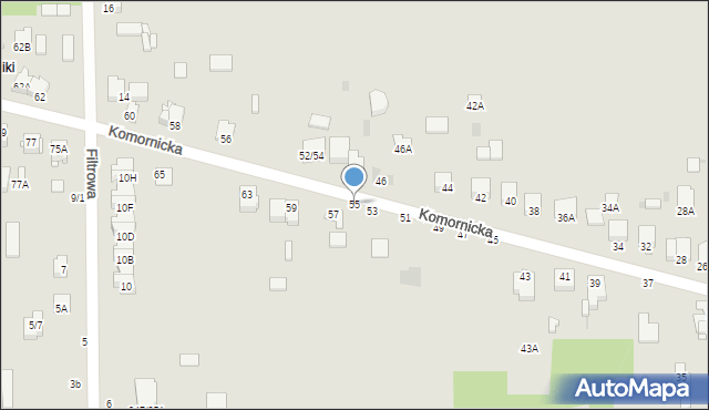 Częstochowa, Komornicka, 55, mapa Częstochowy