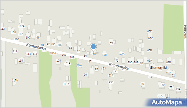 Częstochowa, Komornicka, 78A, mapa Częstochowy