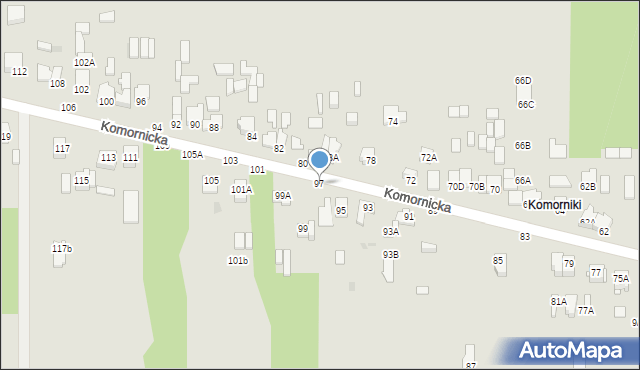 Częstochowa, Komornicka, 97, mapa Częstochowy