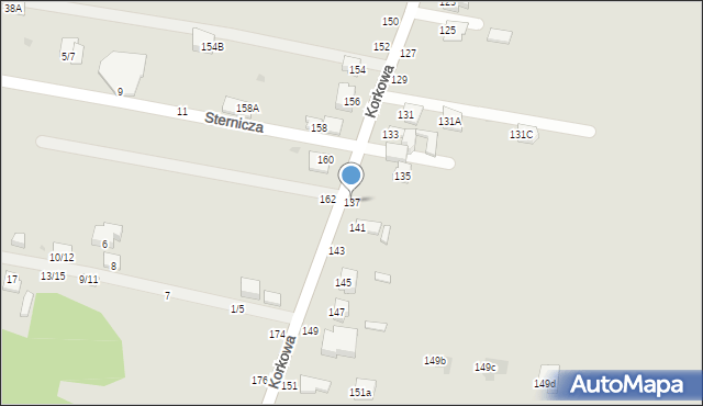 Częstochowa, Korkowa, 137, mapa Częstochowy