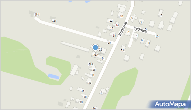 Częstochowa, Korkowa, 24A, mapa Częstochowy