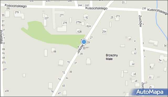 Częstochowa, Korkowa, 33, mapa Częstochowy