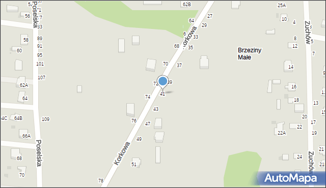 Częstochowa, Korkowa, 41, mapa Częstochowy