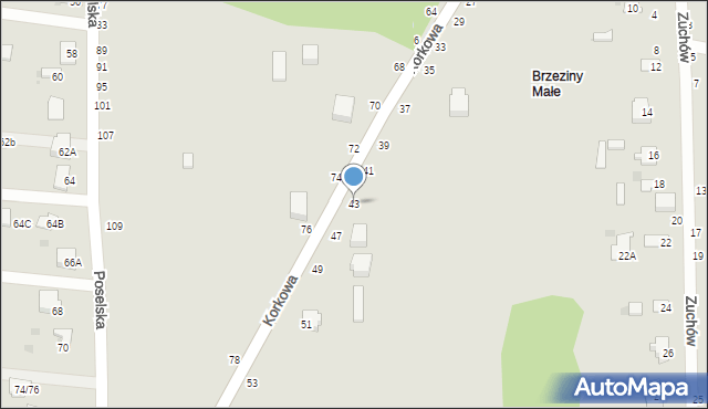 Częstochowa, Korkowa, 43, mapa Częstochowy