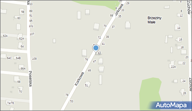 Częstochowa, Korkowa, 45, mapa Częstochowy