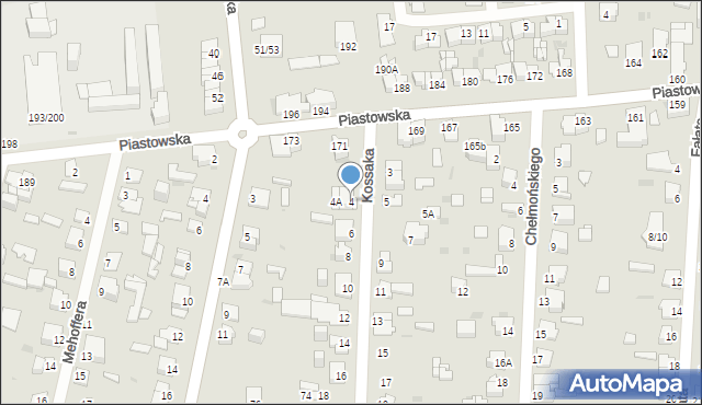 Częstochowa, Kossaka Wojciecha, 4, mapa Częstochowy