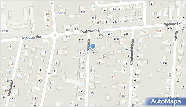 Częstochowa, Kossaka Wojciecha, 5, mapa Częstochowy