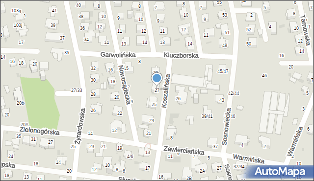 Częstochowa, Koszalińska, 27, mapa Częstochowy