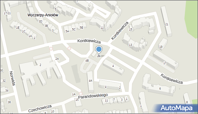 Częstochowa, Kontkiewicza Stanisława, prof., 2b, mapa Częstochowy