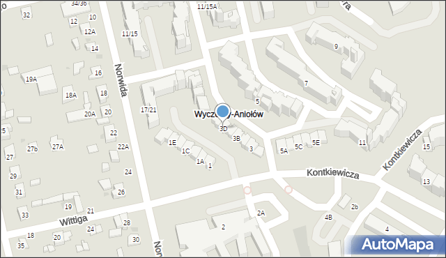 Częstochowa, Kontkiewicza Stanisława, prof., 3D, mapa Częstochowy