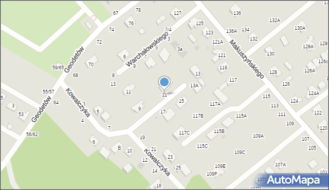 Częstochowa, Kowalczyka Zygmunta, prof., 11, mapa Częstochowy