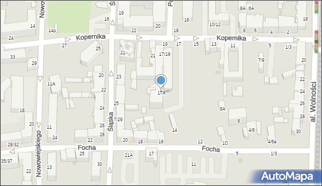 Częstochowa, Kopernika Mikołaja, 17A, mapa Częstochowy