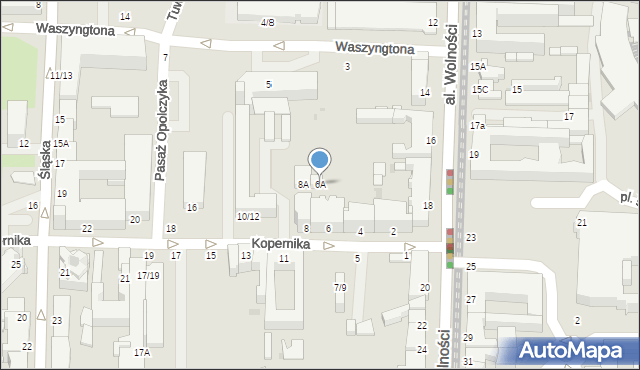 Częstochowa, Kopernika Mikołaja, 6A, mapa Częstochowy