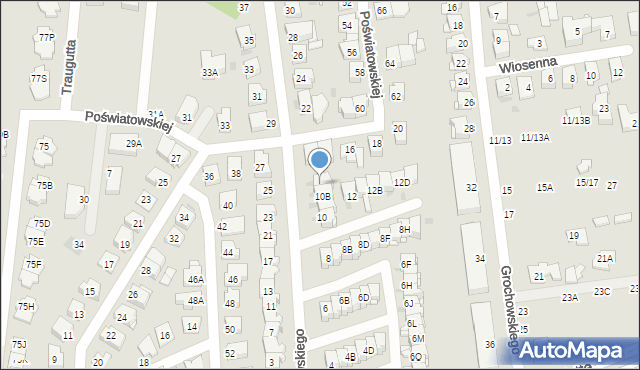 Częstochowa, Kołakowskiego Jerzego Władysława, prof., dr., inż., 10C, mapa Częstochowy