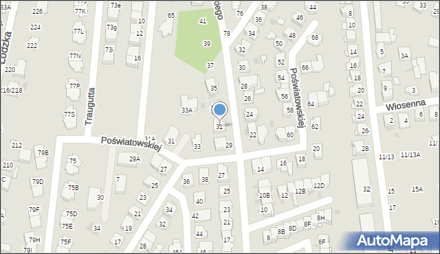Częstochowa, Kołakowskiego Jerzego Władysława, prof., dr., inż., 31, mapa Częstochowy