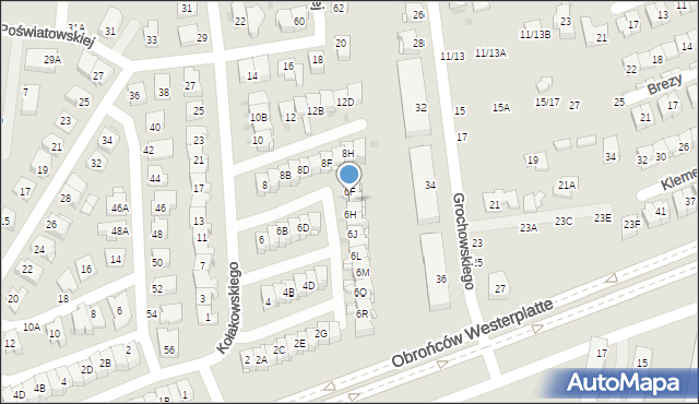 Częstochowa, Kołakowskiego Jerzego Władysława, prof., dr., inż., 6G, mapa Częstochowy