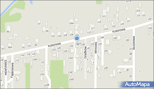 Częstochowa, Kolorowa, 136, mapa Częstochowy