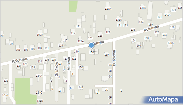 Częstochowa, Kolorowa, 156, mapa Częstochowy