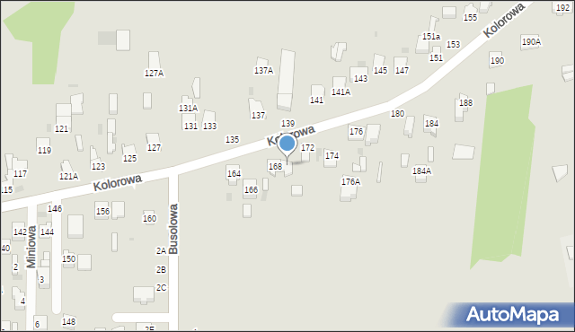 Częstochowa, Kolorowa, 170, mapa Częstochowy