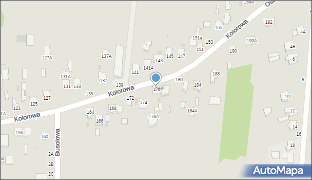 Częstochowa, Kolorowa, 176, mapa Częstochowy