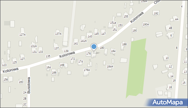 Częstochowa, Kolorowa, 178, mapa Częstochowy