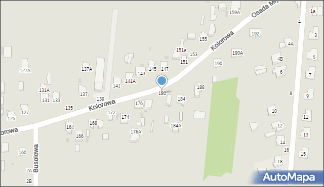 Częstochowa, Kolorowa, 180, mapa Częstochowy