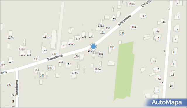 Częstochowa, Kolorowa, 182, mapa Częstochowy