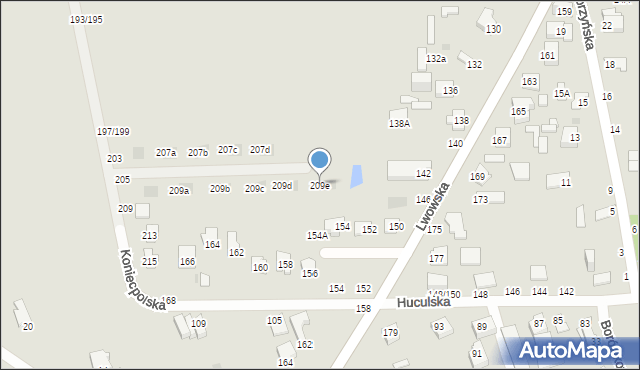 Częstochowa, Koniecpolska, 209e, mapa Częstochowy